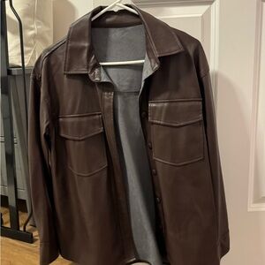 Amazon Dark Brown Faux Leather Jacket